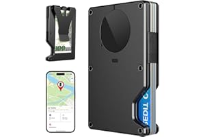 PAWGAZE Air Wallet Built-in Finder Tag, Smart Tracker Wallet for Men, RFID Slim Minimalist Credit Card Holder Front Pocket Wallets with Money Clip, Work for Apple Find My (iOS Only) -Men Gifts