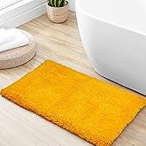 C23 Yellow Shag Bathroom Rug 2200 GSM 20"x32"|Ultra-Soft Plush Thick Bath Mat | High-Density Shaggy Bath Rug | Luxury Non-Slip Natural Latex Back, Absorbent, Machine Washable, 1 Pack