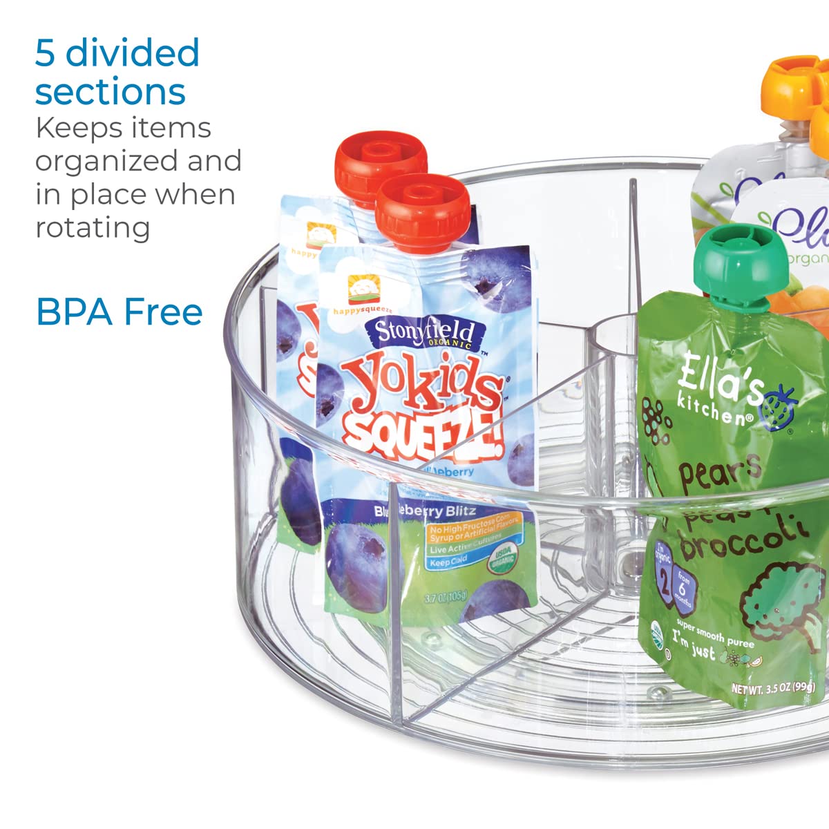 iDesign Recycled Plastic Lazy Susan Turntable Organizer Pantry, Bathroom, General Storage and More, The Linus Collection, 11.5