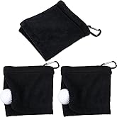 Tatuo 3 Pcs Golf Ball Towel with D Clip 5.5 x 5.5 Inch Wet and Dry Small Pocket Golf Towel Portable Ball Cleaner Accessories for Bag Trolly Belt Loop Men Women Course Exercise
