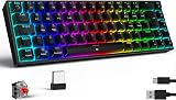 TECURS Wireless Mechanical Keyboard 65% RGB UK Layout Red Switch 2.4G Bluetooth