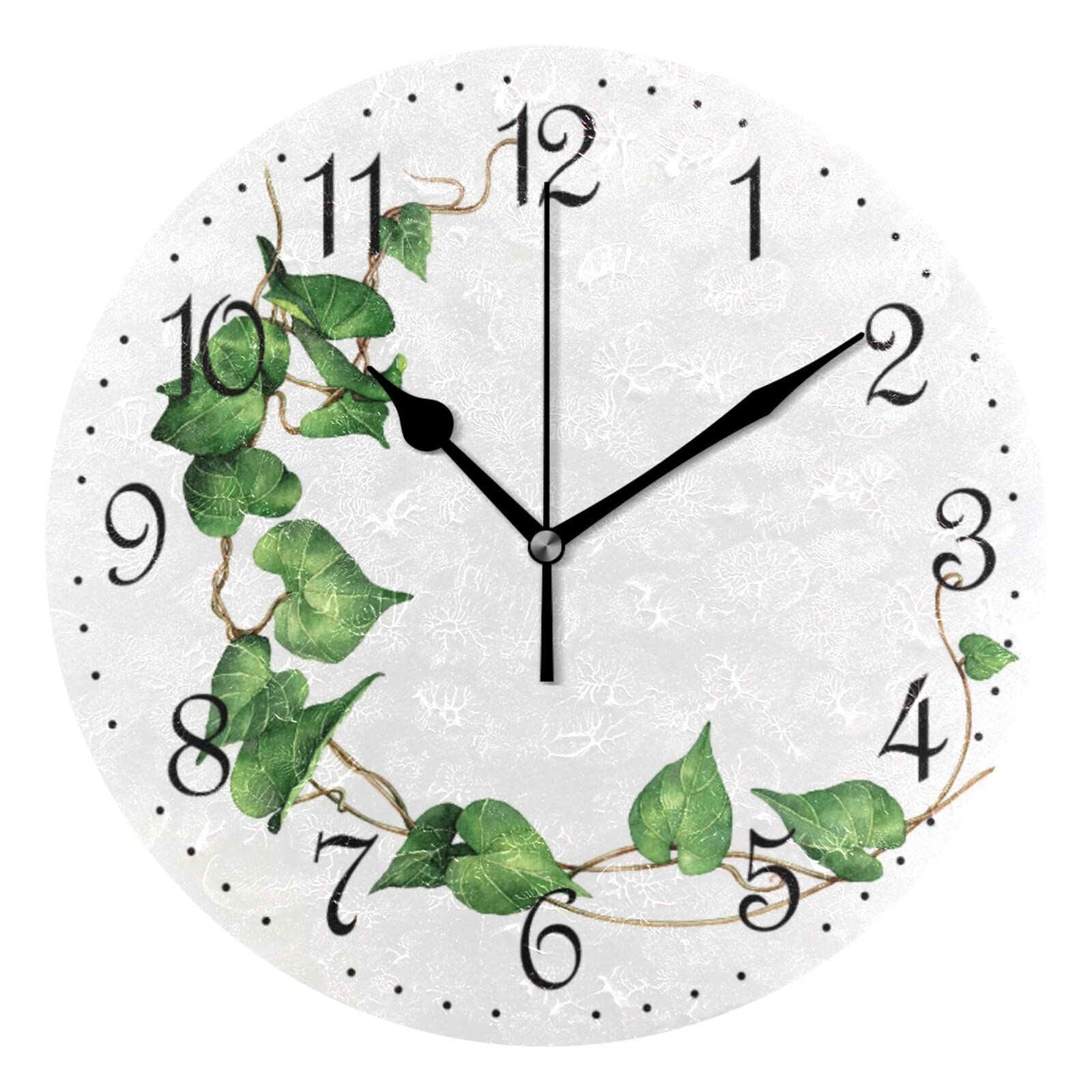 Photo 1 of *USED*
ALAZA Wall Clock Green Leaves Ivy Silent Non-Ticking Decorative Wall Clocks Battery Operated 10 Inch for Home Living Room Kitchen Bathroom Bedroom