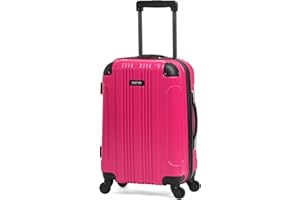 Kenneth Cole REACTION Out of Bounds Lightweight Hardshell 4-Wheel Spinner Luggage, Magenta, 20-Inch Carry On