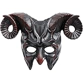 MCJC Devil Goat Horned Mask, Halloween Cosplay Props, Adult Half Face Masquerade Mask, 4 Colors