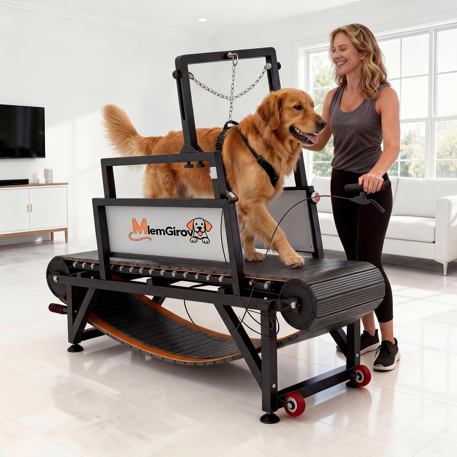 Photo 1 of Dog Treadmill with Speedometer & 18" Paw-Safe PE Slatmill - Adjustable Resistance, Disc Brake & 500LBS Capacity for Large/Medium/Small Dogs, Indoor Outdoor Use (Medium)