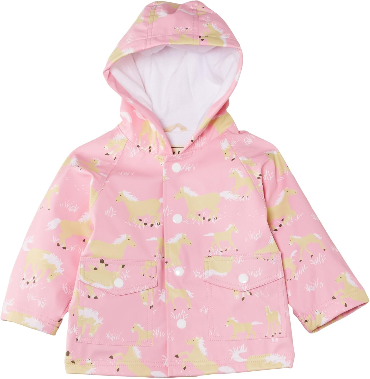Hatley Baby Girls Infant Rain Coat Horse Play Raincoat, Pink, 612