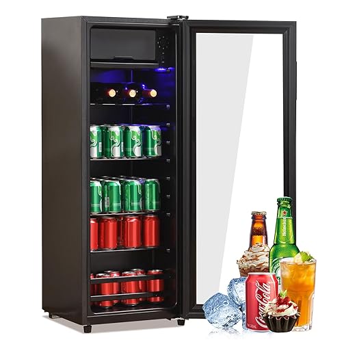 DRIXNO Beverage Refrigerator Mini Small Fridge with - Main Image