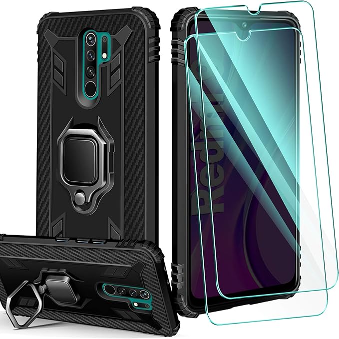 AROYI Funda Xiaomi Redmi 9+ [2Unidades] Cristal Vidrio Templado