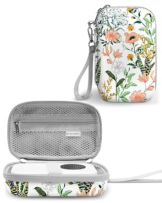 RHEMEL Label Maker Case, EVA Travel Case with Floral Pattern, Compatible with D30, P21, E10, D110 Label Maker, Box Only