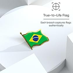 Brazil Flag Lapel Pin - Enamel Metal National Badge