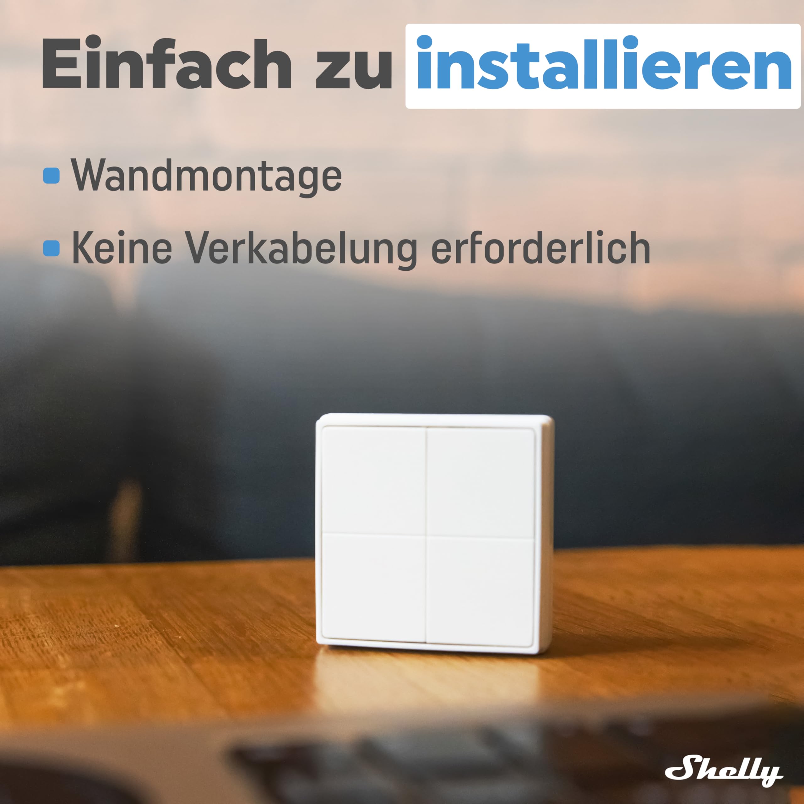 Shelly BLU Wall Switch 4 Stand-Alone - Bluetooth-Schalter, Кeine Verkabelung Еrforderlich, Beleuchtung, Multi-Klick, Starke Verschlüsselung, Alexa & Google Home, Bluetooth Gateway Erforderlich 3