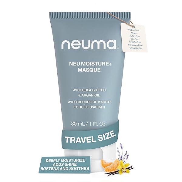 NEUMA NEU MOISTURE MASQUE 1 FL. OZ. TRAVEL SIZE DEEP MOISTURE HAIR MASK – HYDRATES, PROTECTS, SOFTENS, CONDITIONS, IDEAL FOR DRY/CHEMICALLY-TREATED HAIR, LAVENDER, MANDARIN & VANILLA SCENT