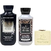 Bath & Body Works A Toast To You - Body Wash and Daily Nourishing Body Lotion - with a Creamy Rose Bar Soap
