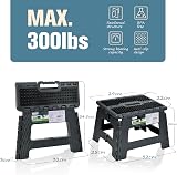 Rainberg Folding Step Stool 9 Inch 250 lbs Capacity Carry Handle Black view 4