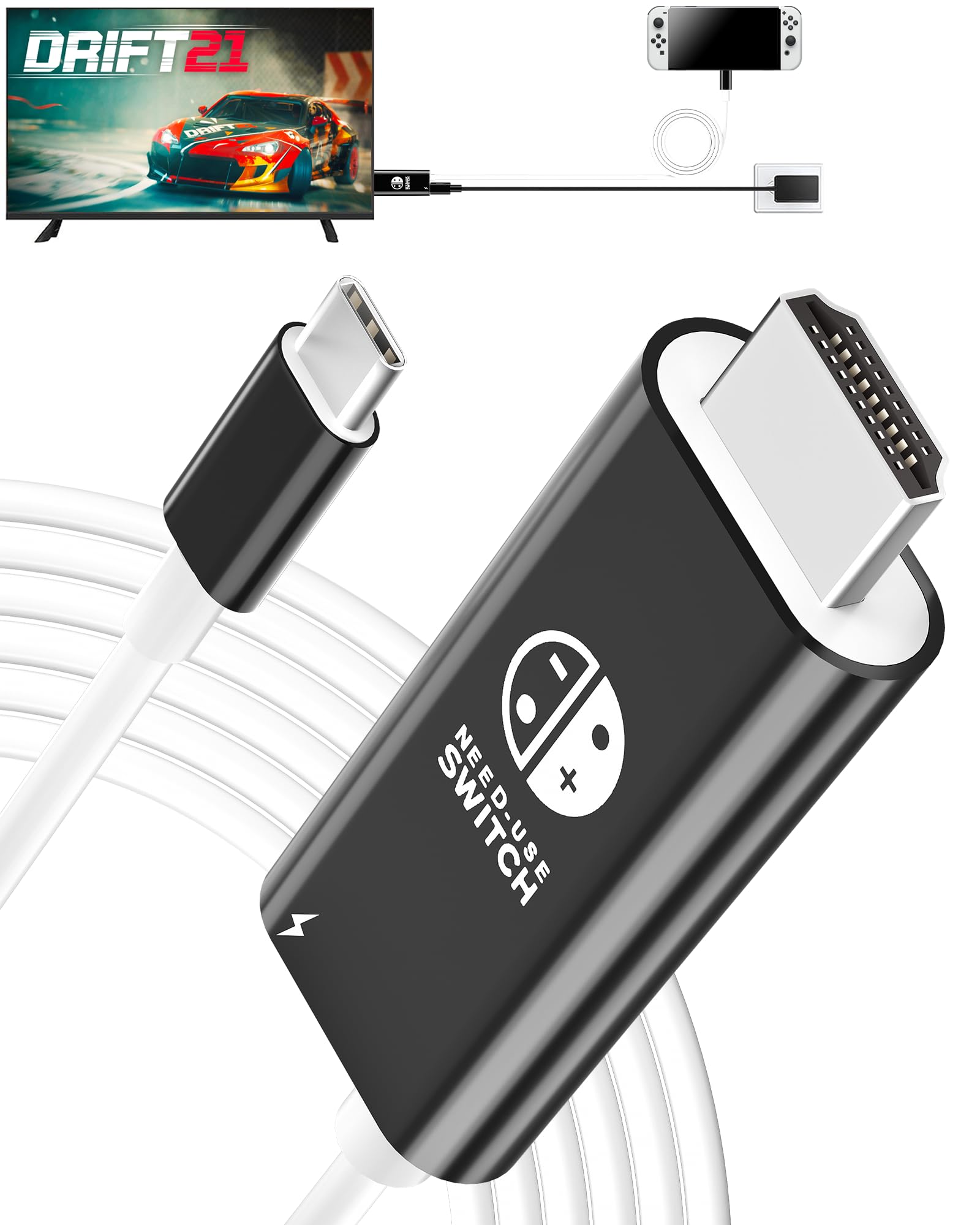 Portable Switch Dock, USB C to HDMI Cable Compatible with Nintendo Switch, Steam Deck, Legion Go, MSI Claw, ROG Alloy, Docking Station for TV, Nintendo Switch Adapter Accessories with PD Charge