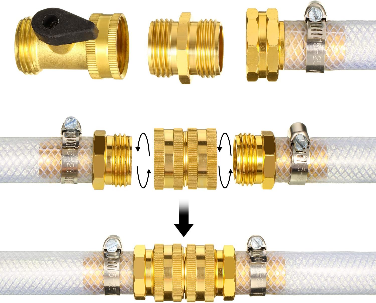 4 Sets Garden Hose Adapter 3/4 Inch Hose Connectors Garden Hose Connector, Male to Male, Female to Female with Extra 8 Pieces Washers for Garden Hose Watering Equipment Supplies : Garden & Outdoor