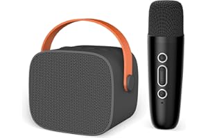 DYETUNY Karaoke Machine for Kids and Adult, Portable Bluetooth Speaker with Wireless Microphone, Clear & Loud Sound, Karaoke Microphone Toys Gifts for Girls 4, 5, 6, 7, 8, 9, 10 +Year Old (Black)
