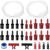 Enhon Master Cylinder Bleeder Kit Complete Brake Bleeder Kit with 22 in Clear Hose, Clip, PTFE Tape, SAE and Metric Fittings Universal Fit(29 Pcs)