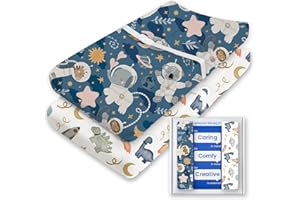 Changing Pad Cover for Girls Boys, TotBasic Premium Soft Boho Changing Table Covers, Stretchy Jersey Changing Table Sheets - Fits All Standard Changing Tables - 2 Pack (Dino Space)