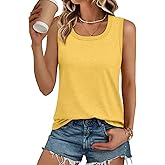 AUTOMET Womens Loose Fit Casual Flowy Tank Tops Square Neck Trendy Sleeveless Summer Tops Clothes Spring Outfits 2026