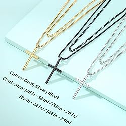 REVEMCN 14K Gold Filled Polished Beveled Cross