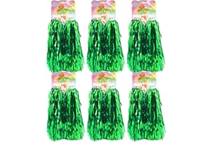 hatisan 12 Pack Cheerleading Pom Poms, Cheerleader Pompoms Metallic Foil Pom Poms for Sports Team Spirit Cheering Party Dance Useful Accessories