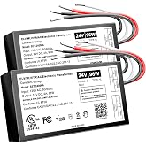 2PCS 96W Dimmable LED Driver 24V, Triac/ELV/MLV AC to DC,UL Listed | Compatible with Lutron &amp;Leviton Dimmer, Dimmable LED Power Supply 96W 24V Class2 Transformer for led Strip Light