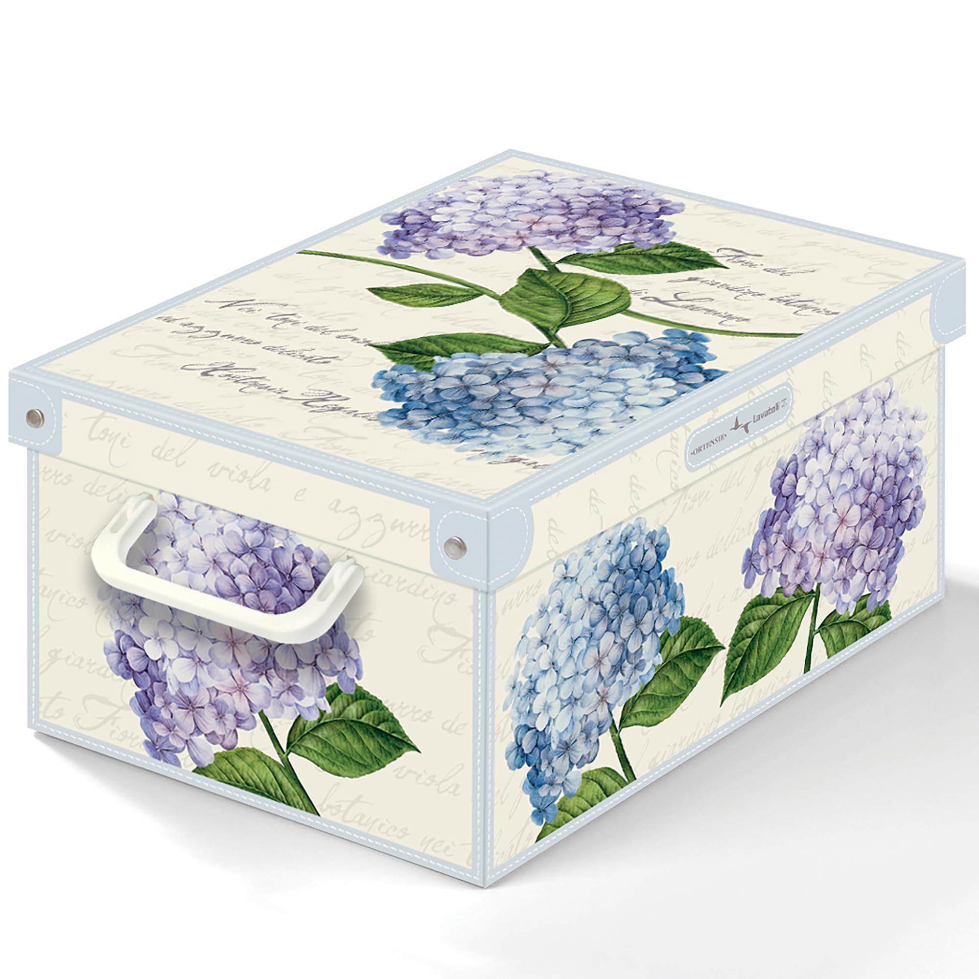 Lavatelli Collection Ortensie Hydrangeas, decorative storage box, cardboard storage boxes with lids, storage boxes with lids and Handles, clothes storage, toy box storage, storage baskets, Small
