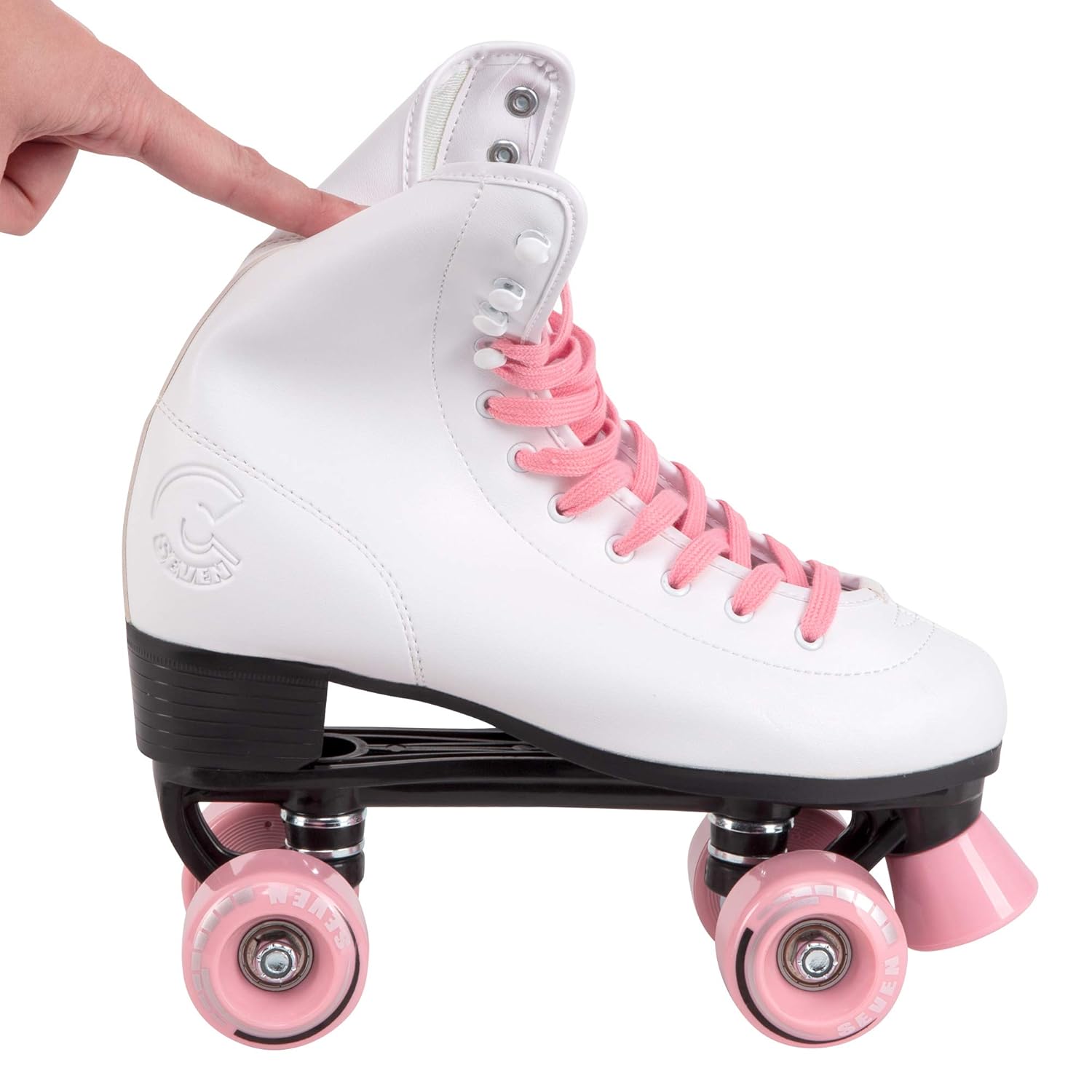 cal 7 soft boot roller skate retro fashion high top design in faux leather for indoor & outdoor