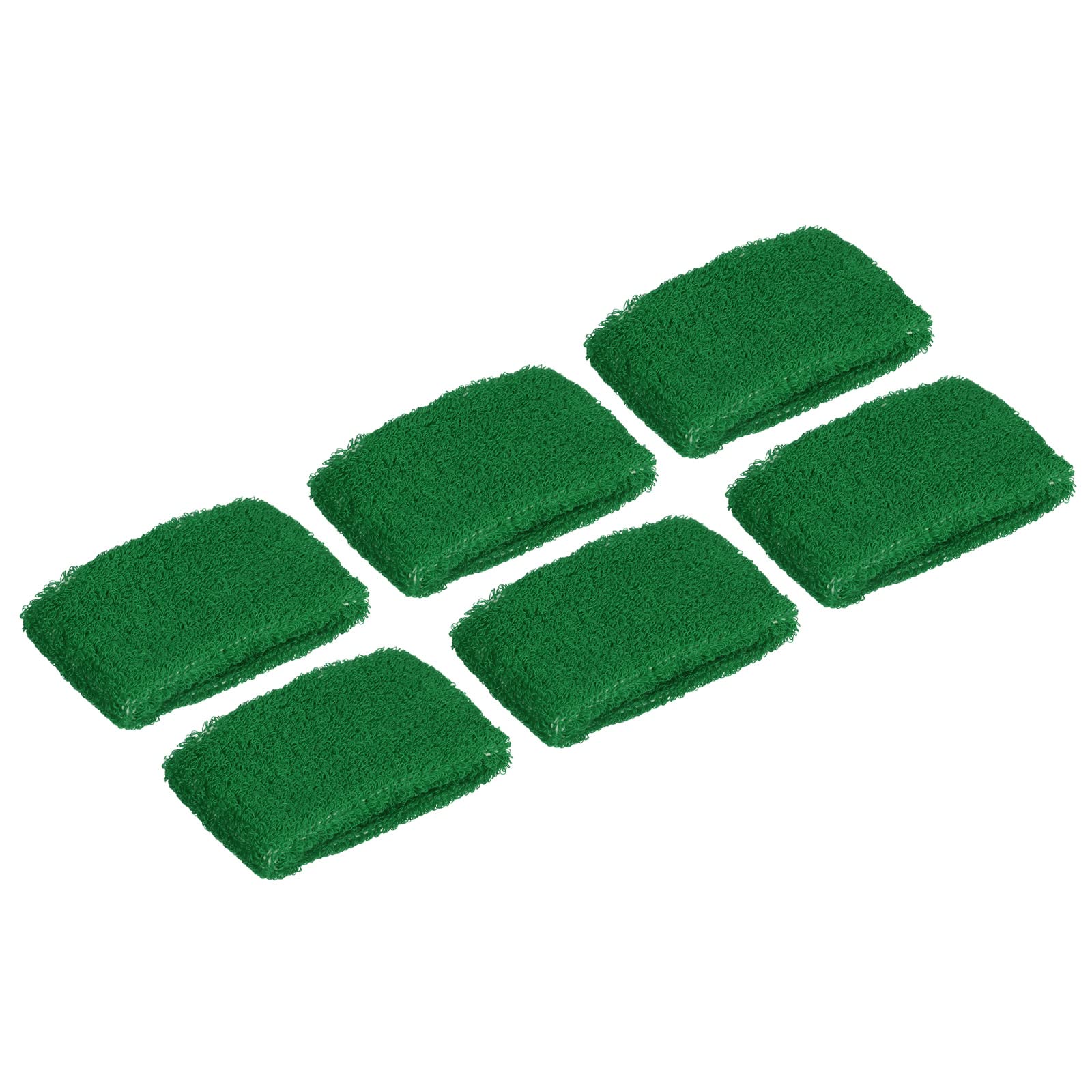 PATIKIL Sports Wristbands 8x5cm, 6 Pack Cotton Terry Cloth Absorbent Sweatband for Tennis Basketball Working Out Athletic Running, Dark Green