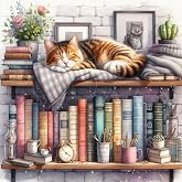 Anuver Cat Diamond Painting Kit – 5D DIY Full Drill Art For Beginners, 12x12 Inch Home Decor