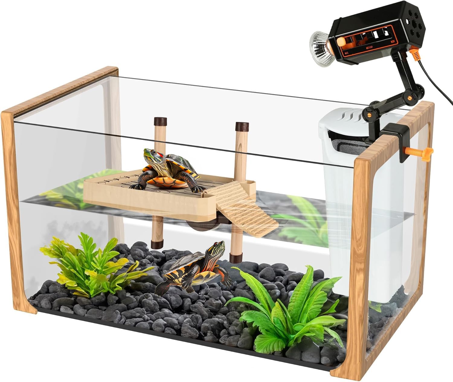 ZENO Turtle Aquarium Kit - New 2024 - Aquatic Turtle Tank with Filter ...