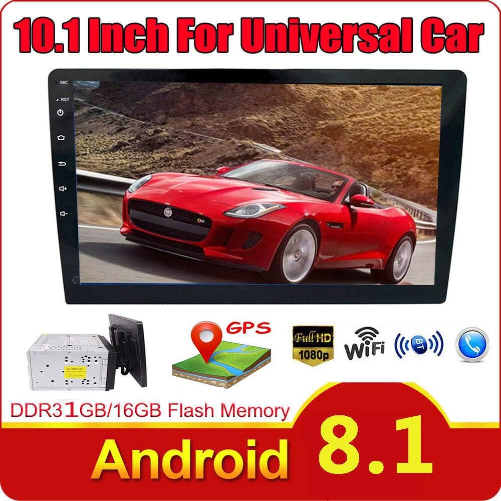 Binize Car Multimedia Player - Android 8.1 Quad car Radio in Dash 10.1 inch Touch Screen Double 2 DIN Car Audio GPS Navigation Media System Head Unit car NO-DVD Player GPS WiFi 4G FM Bluetooth WiFi
