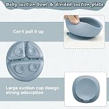 vacvad 11Pcs Baby Weaning Set Silicone Tableware Blue Suction Bib Cup view 5