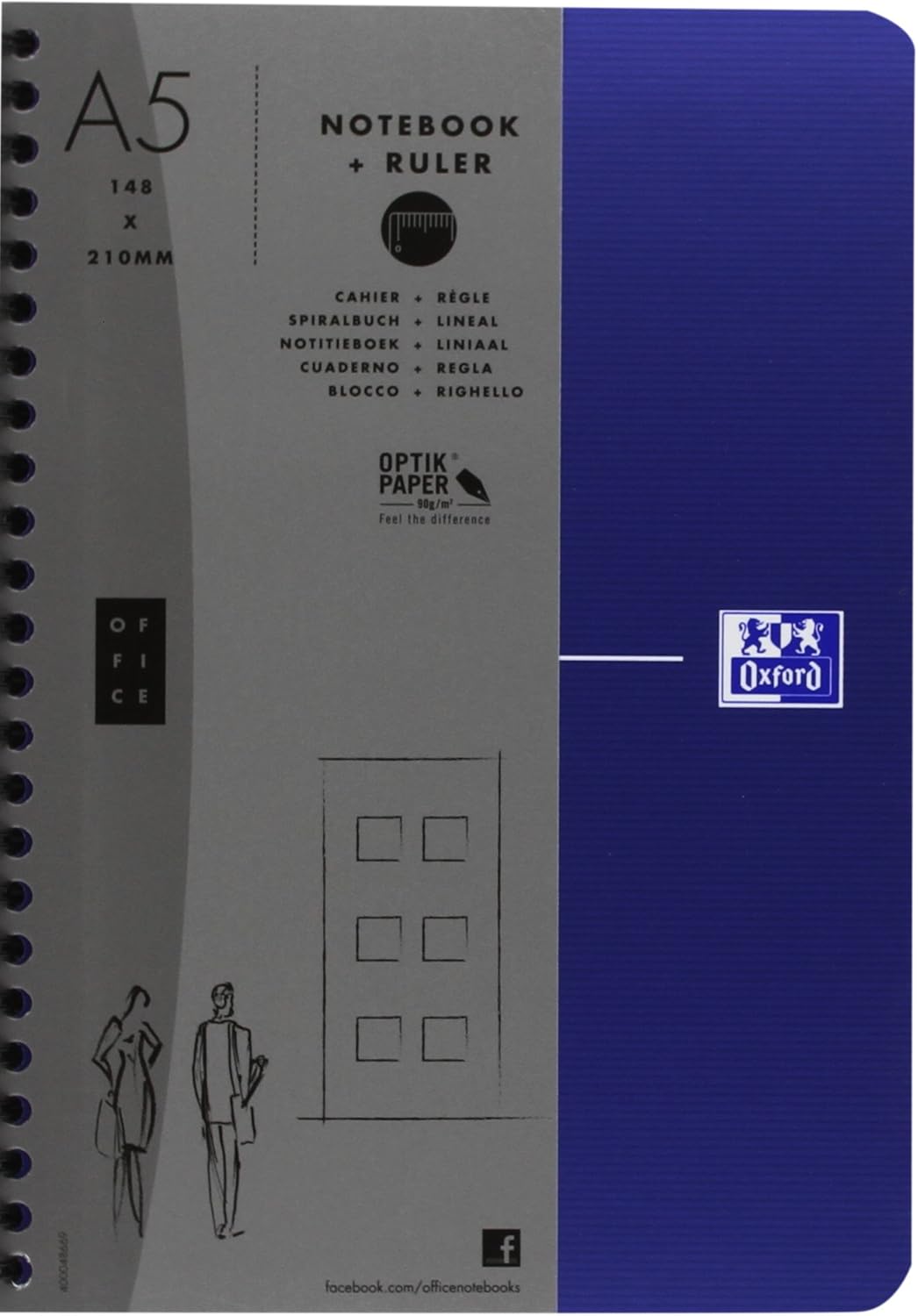 Oxford Office Essential 100102938 - Note Pads + Spiral Rule - Random Color, a5