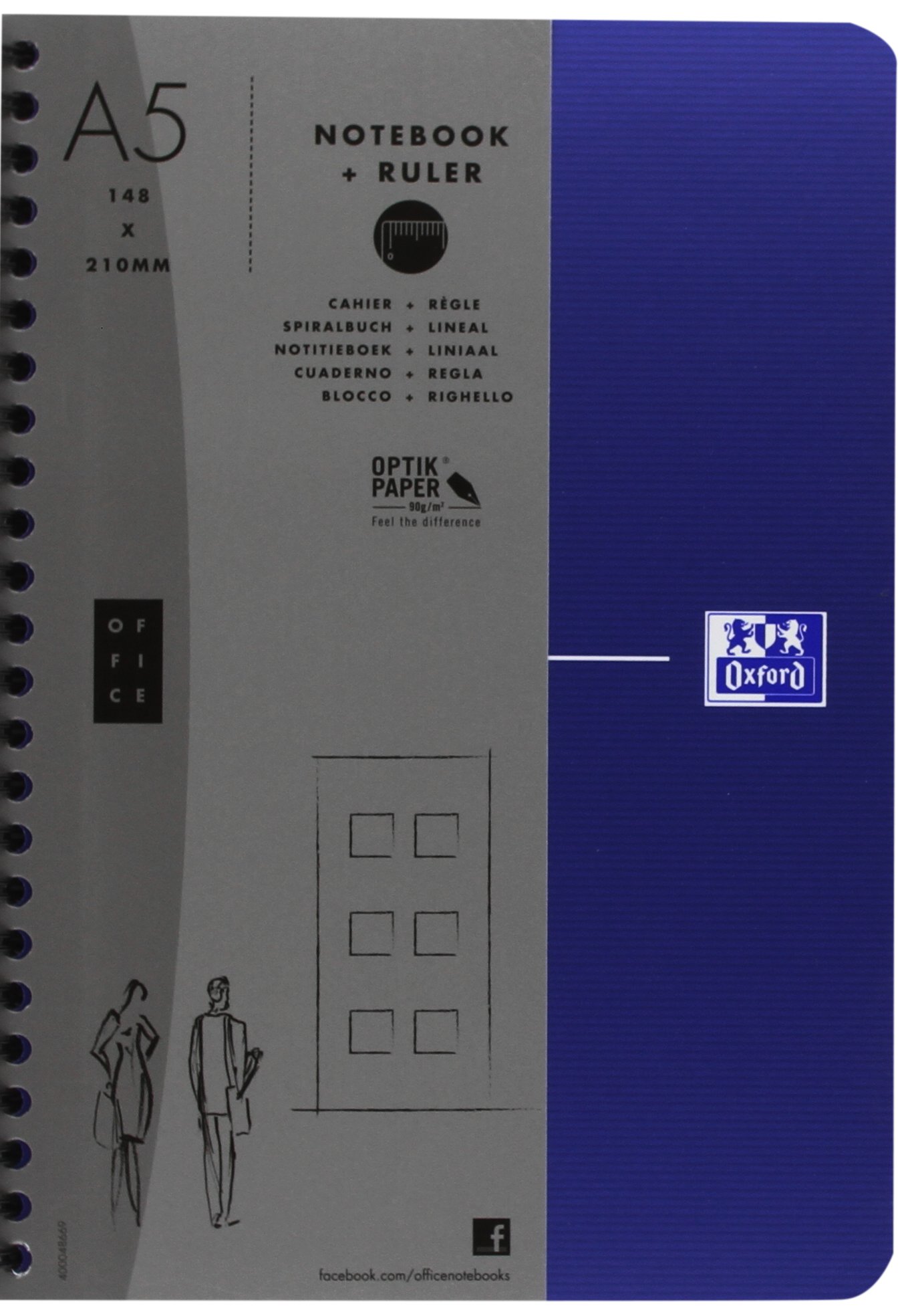 Oxford Office Essential 100102938 - Note Pads + Spiral Rule - Random Color