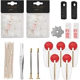 Lighter Flints and Wicks Repair Kit - 5 Carded (30 Flints), 15 Wicks, 2 Cotton Refills, 2 Springs, 2 Rubber &amp; 2 Felt Pads - Complete Maintenance Set &amp; Replacement Parts for Vintage Kerosene Lighters