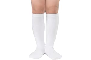 Zando Kids Soccer and Baseball Knee High Socks - Girls Cotton Long Seamless Socks for 3-12 Years