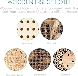 Navaris XL Wooden Insect Hotel - Natural Habitat for Bees & Butterflies view 5