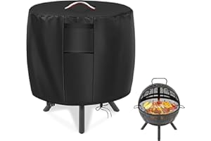 Agustone Firepit Covers Round Fire Pit Cover 35 Inch Globe fire Ball Outdoor Firepit Cover Round Fire Table Cover Fireplace Cover Propane Gas Fire Pit Covers-33" D X 30" H