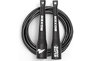 ELITESRS Elite Jumps Boxer 3.0 Jump Rope – Professional Boxing Workout Equipment | Tangle-Free PVC Skipping Rope with Smooth Action Handles | Slip-Resistant Grips for Fitness & Cardio Training