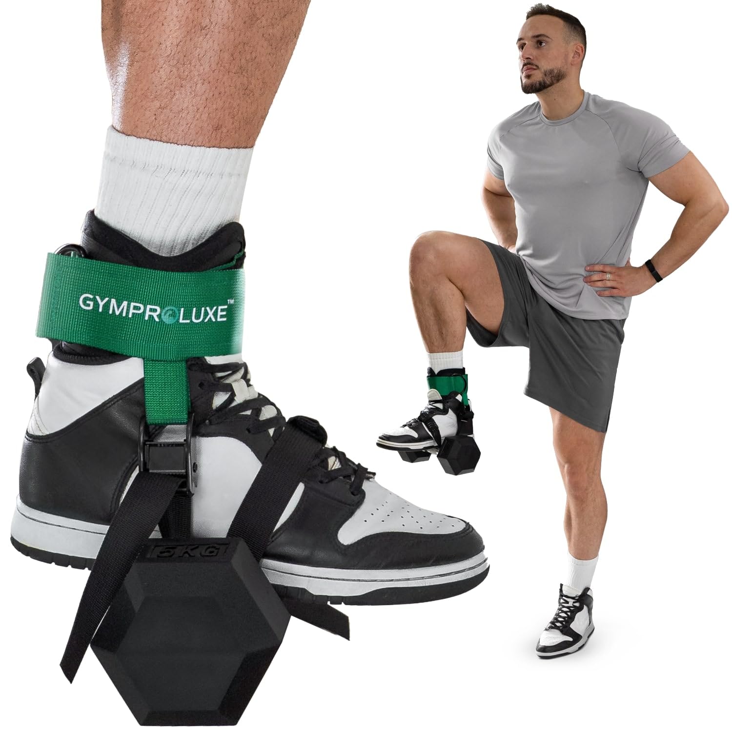 Gymproluxe Original Multi Leg Weight Strap (2 Pack) - Dumbell Weight Ankle Strap - Monkey Dumbbell Feet Attachment for Home Leg Workouts - Trainer for Kickbacks, Glutes, Hamstrings, Quads and Hips