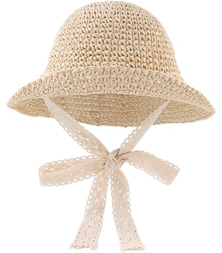 Amazon.com: Girls Tea Party Sun Hat with Lace Ribbons 𝐒traw Hats