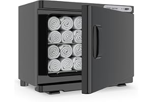 RyJaune Towel Warmer, 23L Towel Warmer Cabinet Can Hold 32 Wet Facial Towels,Hot Towel Warmer Use for Spa, Hair Beauty, Salon - Black