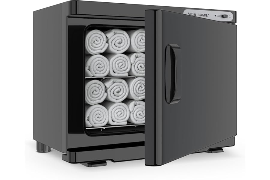 RyJaune Towel Warmer, 23L Towel Warmer Cabinet Can Hold 32 Wet Facial Towels,Hot Towel Warmer Use for Spa, Hair Beauty, Salon – Black