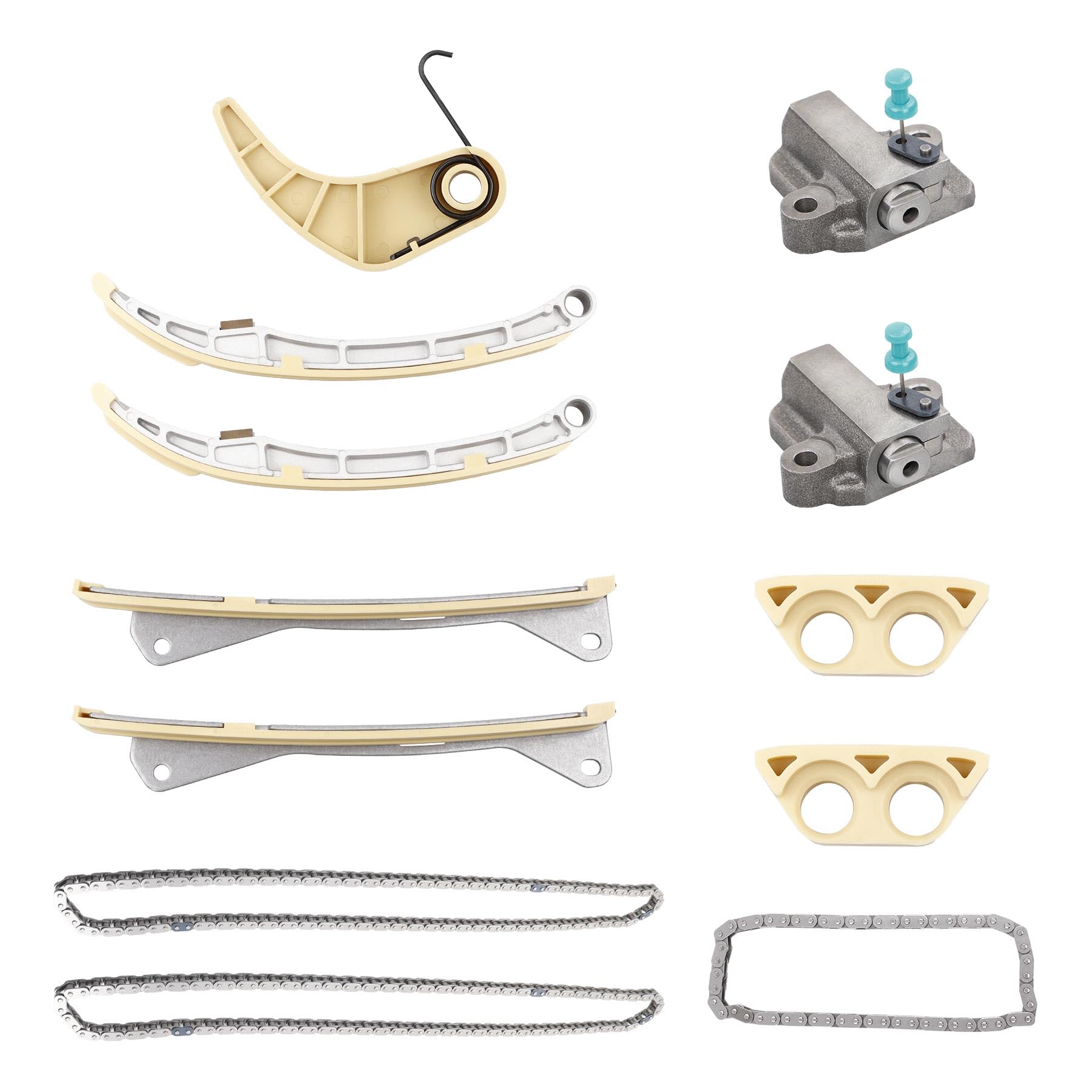 Photo 1 of Engine Timing Chain Set, Compatible with 2009-2022 Hyundai Genesis Azera Palisade Santa Fe 13-22 Kia Cadenza Sedona Stinger K900 Sorento Telluride 3.3L 3.8L Engine, Replace# 24321-3L100 24322-3CGA1