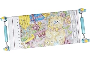 Couple Embroidery Art Embroidery Clip Frame Heavy-Duty 4-Slot Adjustable Scroll Frame for Needlepoint Quilting Silk Painting 