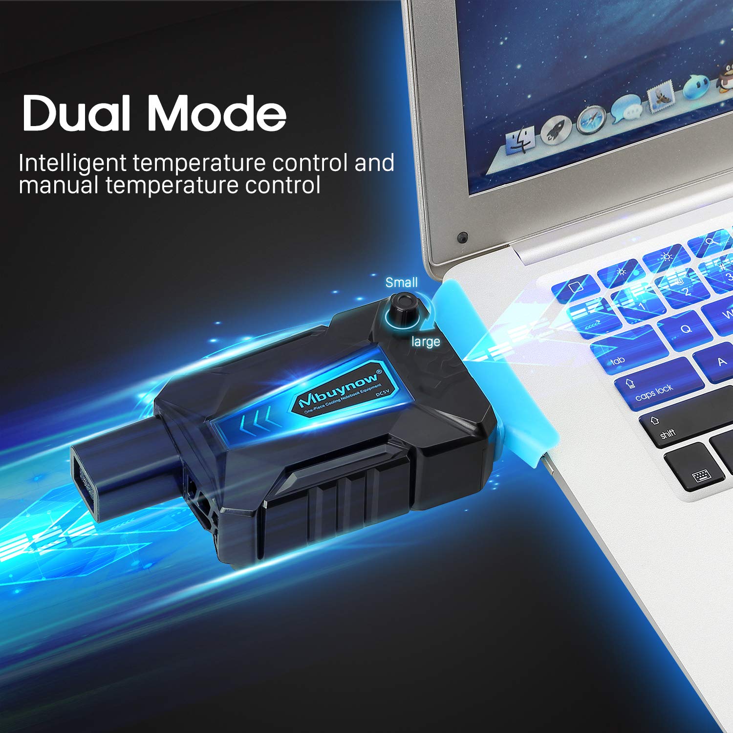 Refroidisseur Pc Portable 2 Fan Refroidissment Silencieux Rapidement Avec Mini Ventilateur Externe Pour Ordinateur Portable Gaming 12-17 Pouces