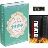 Book Safe with Combination Lock, Hidden Safe (9.5 x 6.2 x 2.2 Inch) with Fireproof Bag, Secret Diversion Safe, Hollow Book Bo