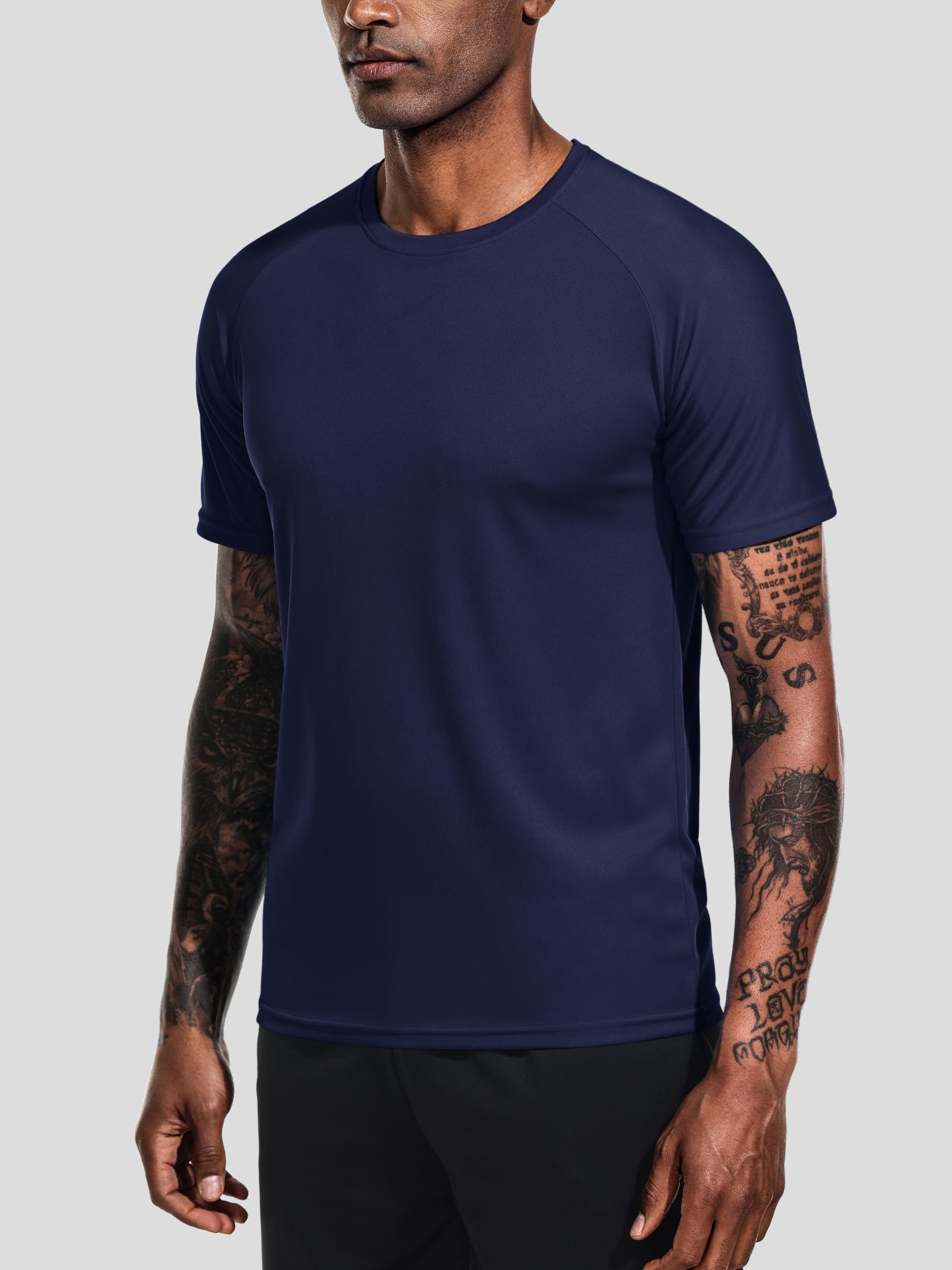 Teesmen 3 Pack Quick Dry T Shirt Running Shirts Men Sport Tops Gym Wicking Athletic T Shirts Breathable Workout Shirts